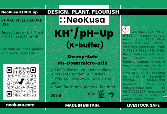 NeoKusa KH+ potassium buffer bottle label
