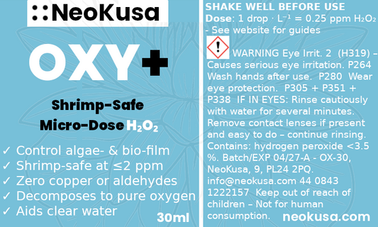 NeoKusa Oxy+ bottle label close-up
